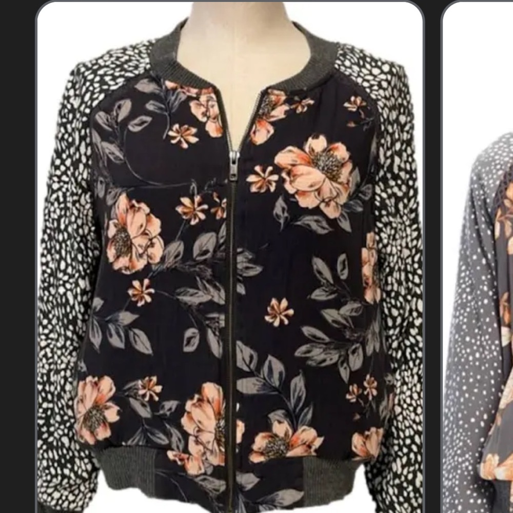 Saltwater Luxe floral bomber jacket NWT